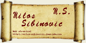 Miloš Sibinović vizit kartica